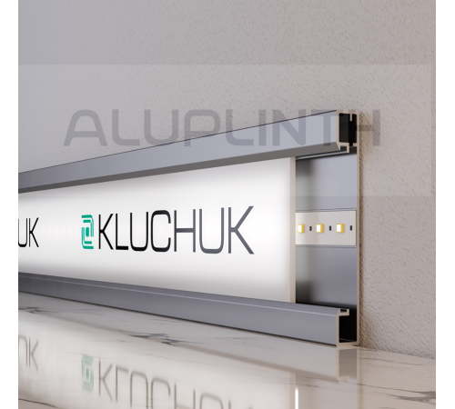 Плінтус алюмініевий накладний LED 100х12х2700 мм ALU-LED10012 Анод Kluchuk