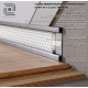 Плинтус алюминиевый скрытого монтажа с LED подсветкой 100х12х2700 мм ALU-LED10012 Анод Kluchuk
