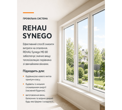 Лоджія REHAU Synego 2800 x 800 мм