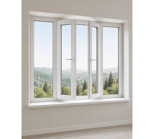 Металопластикове вікно Veka Softline 82 чотиристулкове з двома поворотно-відкидними стулками 2600x1600 мм