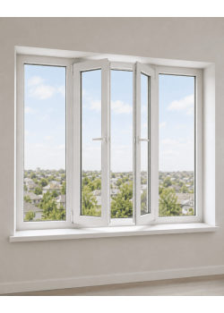 Металопластикове вікно Veka Softline 82 чотиристулкове з двома поворотно-відкидними стулками 3000x1600 мм