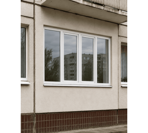Металопластикове вікно Rehau Euro 60 чотиристулкове з двома поворотно-відкидними стулками 2700x1500 мм