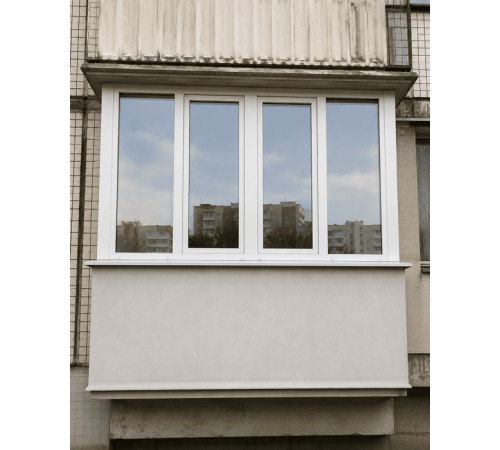 Металопластикове вікно Rehau Euro 70 Дуб Монтана чотиристулкове з двома поворотно-відкидними стулками 2800x1300 мм