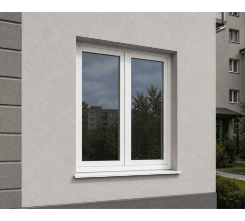 Металопластикове вікно VEKA Softline 82 двостулкове з фрамугою 1500 x 1900 мм