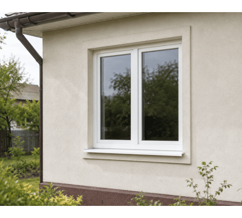 Металопластикове вікно VEKA Softline 82 двостулкове з фрамугою 1500 x 1900 мм