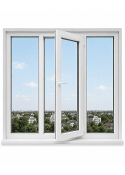Металопластикове вікно Viknaroff Fenster 500 тристулкове з поворотно-відкидною стулкою 1900 x 1300 мм