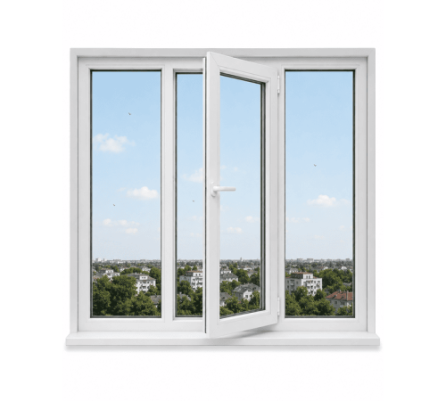 Металопластикове вікно Viknaroff Fenster 500 тристулкове з поворотно-відкидною стулкою 1900 x 1300 мм