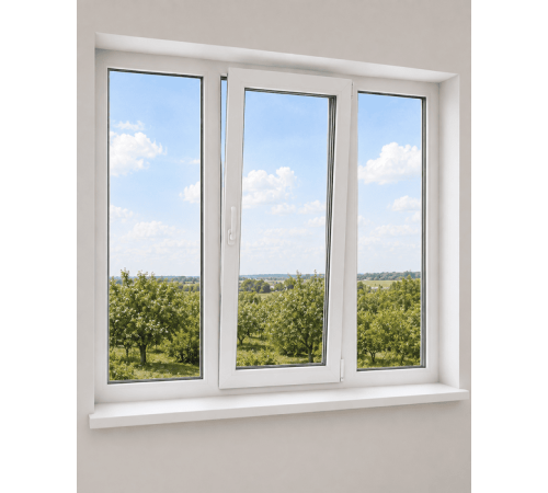 Металопластикове вікно Veka Softline тристулкове з поворотно-відкидною стулкою 2200x1600 мм