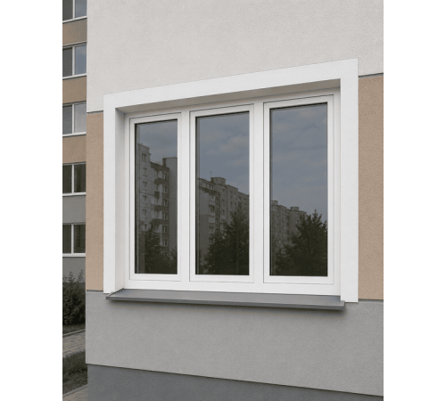 Металопластикове вікно Viknaroff Fenster 500 тристулкове з поворотно-відкидною стулкою 1900 x 1300 мм