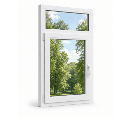 Металопластикове вікно VEKA Softline 82 одностулкове з фрамугою 700 x 1000 мм