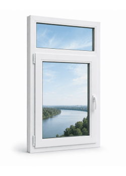 Металопластикове вікно VEKA Softline 82 одностулкове з фрамугою 900 x 2100 мм