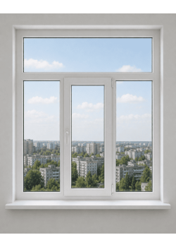 Металопластикове вікно WDS 6S тристулкове з фрамугою 2200 x 2100 мм
