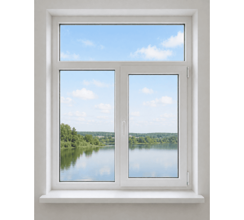 Металопластикове вікно VEKA Softline 82 двостулкове з фрамугою 1100 x 1900 мм