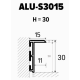 Плінтус алюмініевий прихованого монтажу 30х15х2700 мм ALU-S3015 (Без покриття) Kluchuk