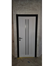 Міжкімнатні Двері Leador Doors Verona Білі Чорне скло Міжкімнатні Двері Leador Doors Verona Білі Чорне скло