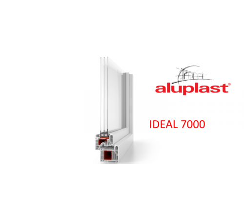Металопластикові двері Aluplast Ideal 7000 MD полуторні з поворотно-відкидною стулкою 1200 x 2100 мм
