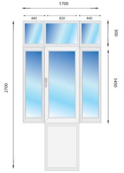 Металопластикові двері VEKA Proline з фрамугою 1700 x 2700