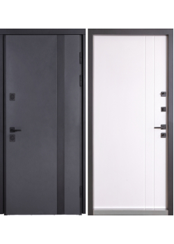 Двері Котедж 710/265 Metalic anthracite/Вулична Білий Атласний
