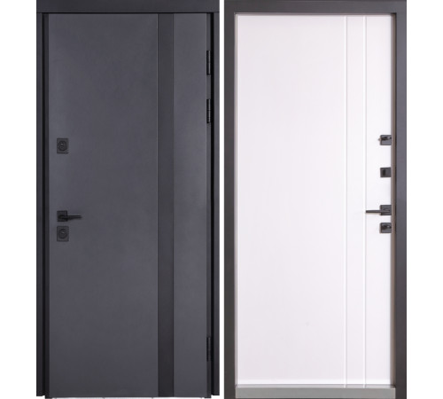 Вхідні Двері Котедж 710/265 Metalic anthracite/Вулична Білий Атласний