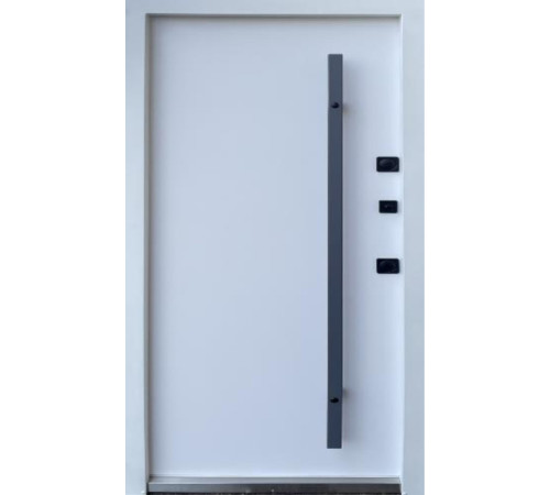 Вхідні Двері Стронг Айрон Ral 8019 пісок коричневий/білий атлас Vinorit "Qdoors"