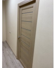 Двері Leador Doors Neapol сіре дерево Чорне скло Двері Leador Doors Neapol сіре дерево Чорне скло