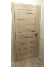Двері Leador Doors Neapol сіре дерево Чорне скло Двері Leador Doors Neapol сіре дерево Чорне скло