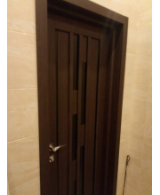 Міжкімнатні Двері Korfad Venecia Deluxe VND-05 дуб браш Чорне скло