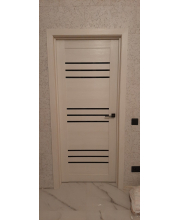 Міжкімнатні Двері Leador Doors Sovana дуб латте Чорне скло
