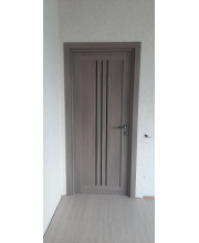 Двери Leador Doors Verona серое дерево Черное стекло Двери Leador Doors Verona серое дерево Черное стекло