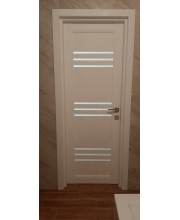 Міжкімнатні Двері Leador Doors Sovana дуб латте Чорне скло