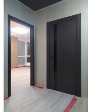 Міжкімнатні Двері Darumi Doors Plato Line PTL-04 венге панга Чорне скло Міжкімнатні Двері Darumi Doors Plato Line PTL-04 венге панга Чорне скло
