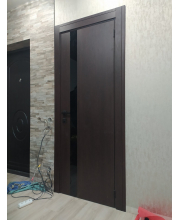 Міжкімнатні Двері Darumi Doors Plato Line PTL-04 венге панга Чорне скло Міжкімнатні Двері Darumi Doors Plato Line PTL-04 венге панга Чорне скло