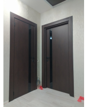 Міжкімнатні Двері Darumi Doors Plato Line PTL-04 венге панга Чорне скло Міжкімнатні Двері Darumi Doors Plato Line PTL-04 венге панга Чорне скло
