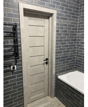 Міжкімнатні Двері Darumi Doors Leona сірий краст Чорне скло Міжкімнатні Двері Darumi Doors Leona сірий краст Чорне скло