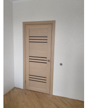 Міжкімнатні Двері Leador Doors Sovana дуб мокко Чорне скло Міжкімнатні Двері Leador Doors Sovana дуб мокко Чорне скло