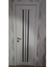 Міжкімнатні Двері Darumi Doors Stella білий матовий Чорне скло Міжкімнатні Двері Darumi Doors Stella білий матовий Чорне скло