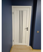 Міжкімнатні Двері Leador Doors Verona Білі Чорне скло Міжкімнатні Двері Leador Doors Verona Білі Чорне скло