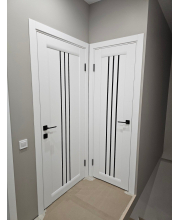 Міжкімнатні Двері Leador Doors Verona Білі Чорне скло Міжкімнатні Двері Leador Doors Verona Білі Чорне скло