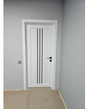 Міжкімнатні Двері Leador Doors Verona Білі Чорне скло Міжкімнатні Двері Leador Doors Verona Білі Чорне скло