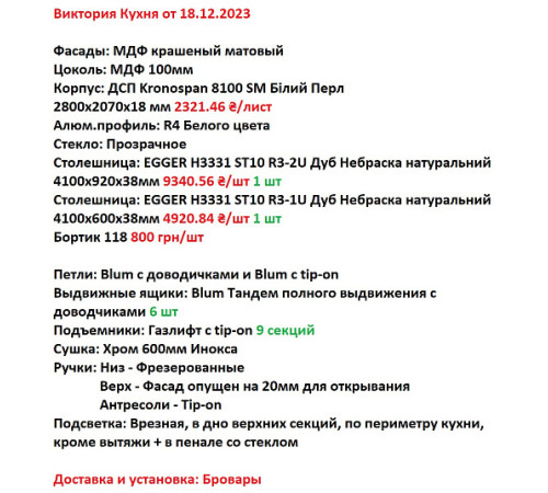 Меблі Варіант Кухні №11 19.12.2023