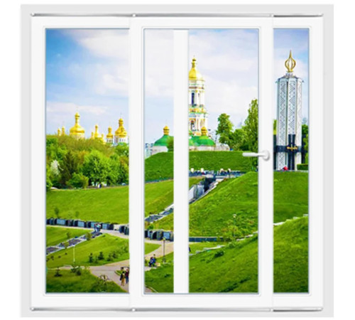 Металопластикові двері WDS 7S Розсувні на паралельно-зсувній системі №1