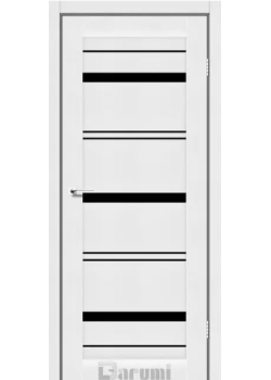 Двері Darumi Doors Darina білий текстурний Чорне скло