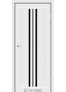 Двері Darumi Doors Stella білий текстурний Чорне скло