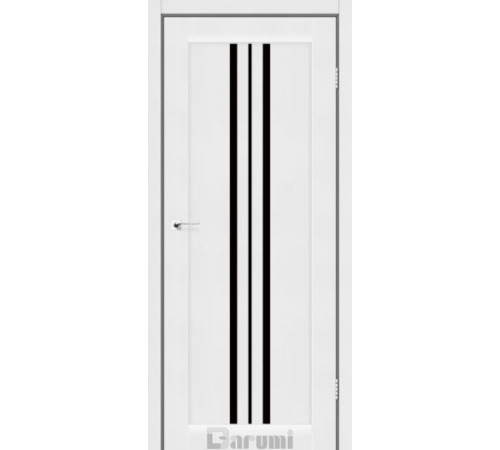Міжкімнатні Двері Darumi Doors Stella білий текстурний Чорне скло