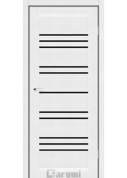 Двері Darumi Doors Versal білий текстурний Чорне скло