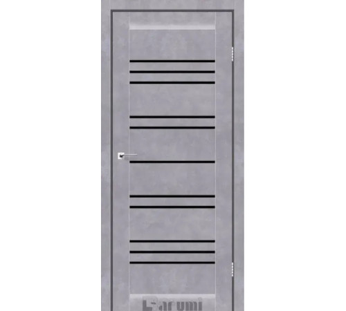 Міжкімнатні Двері Darumi Doors Versal сірий бетон Чорне скло