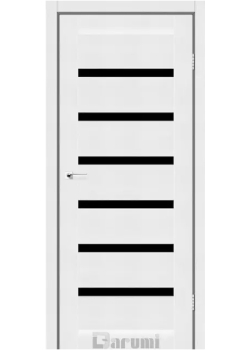 Двері Darumi Doors Vela білий текстурний Чорне скло