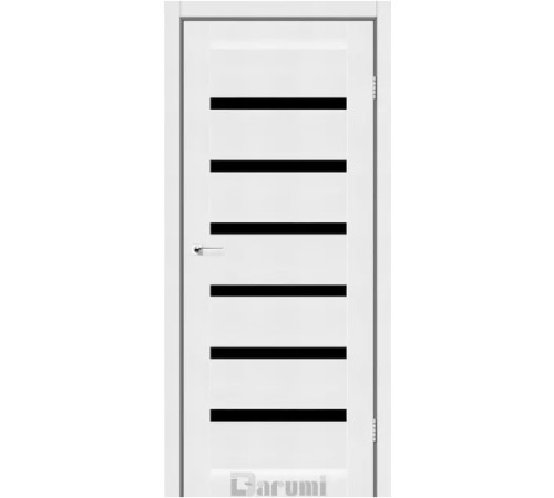 Міжкімнатні Двері Darumi Doors Vela білий текстурний Чорне скло