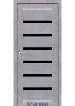 Двері Darumi Doors Vela сірий бетон Чорне скло