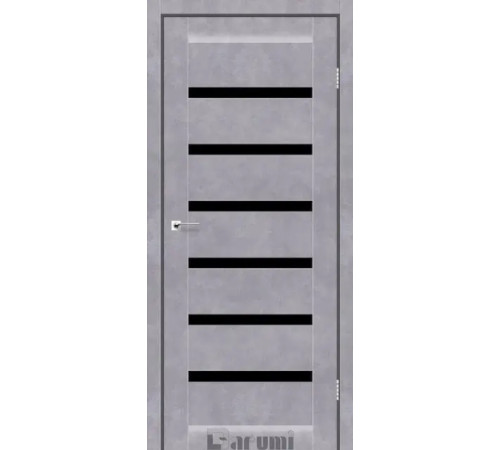 Міжкімнатні Двері Darumi Doors Vela сірий бетон Чорне скло
